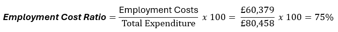 key metrics: equation for calculating employment cost ratio  with example