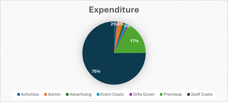 key financial metrics: expenditure breakdown data as a pie chart
